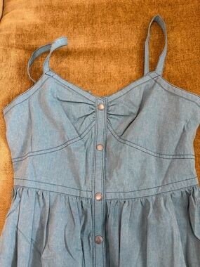 Zac Posen Navy Dress with Gold Logo Tag